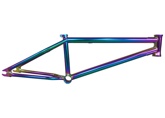 20 Inch BMX Bicycle Rainbow Frame Oil Slick Full crmo Top Tube 20.75"RC 336mm Integrated Head TubeMid bb Removable Brake