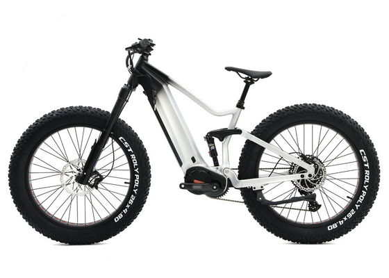 Alloy Suspension Frame Fat Tire Bike , Pedal Assist Fat Bike Mid Drive Motor